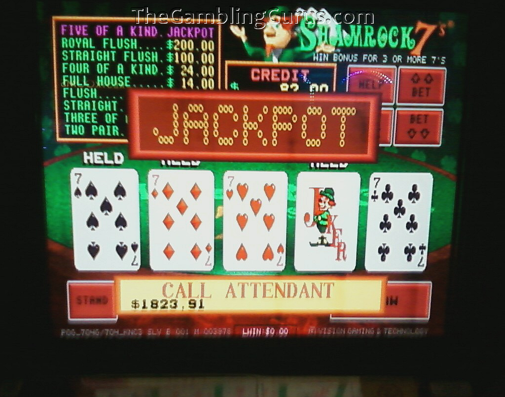 Shamrock 7's video poker deals machine for sale